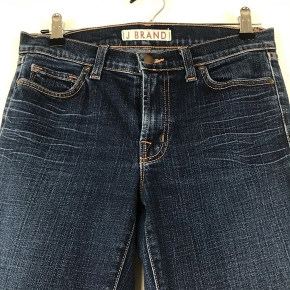 J Brand Dark Wash Straight Bootcut Jeans Size 28 Low Rise Y2K Denim - Picture 5 of 10